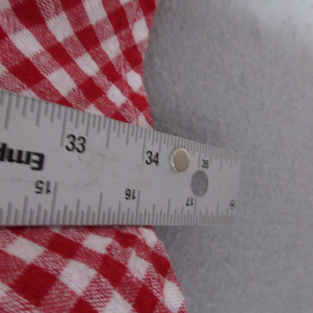 Abercrombie & Fitch Dress Red Gingham Linen Cotton Pockets Mini Smocked Cottage - Picture 9 of 10